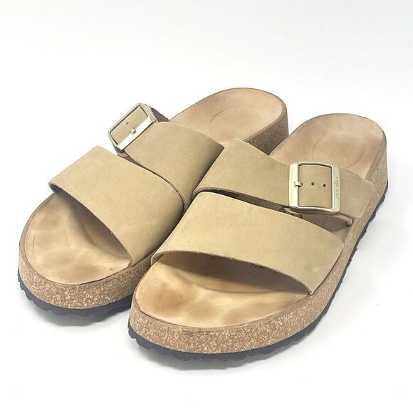 Birkenstock Shoes - Birkenstock Papillio Almina Platform Sandals Sandcastle Tan Womens Size 10 US